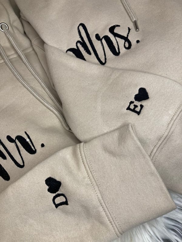 Lot de 2 Sweats couple MR / MRS avec initiales