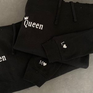 Lot de 2 Sweats Queen brodé avec initiales