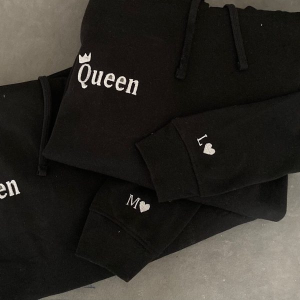 Lot de 2 Sweats Queen brodé avec initiales